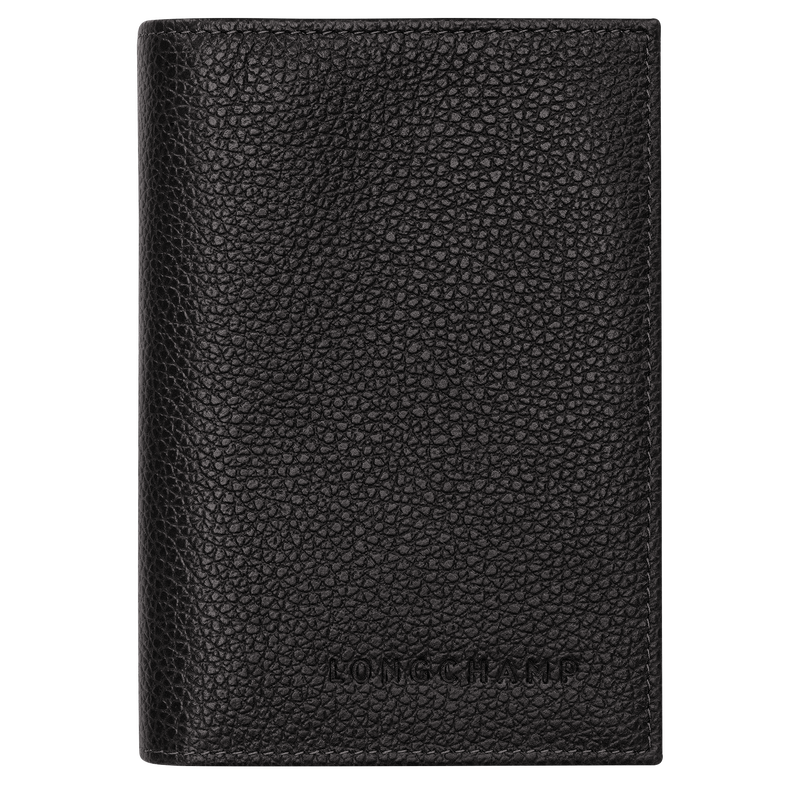 Le Foulonn&eacute; Passport cover , Black - Leather  - View 1 of  4