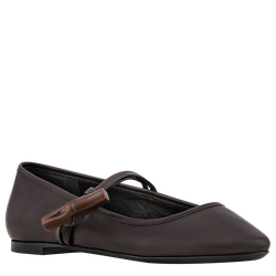 Roseau Ballerinas , Ebony - Leather