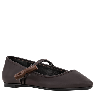 Ballerines Roseau , Cuir - Ebène