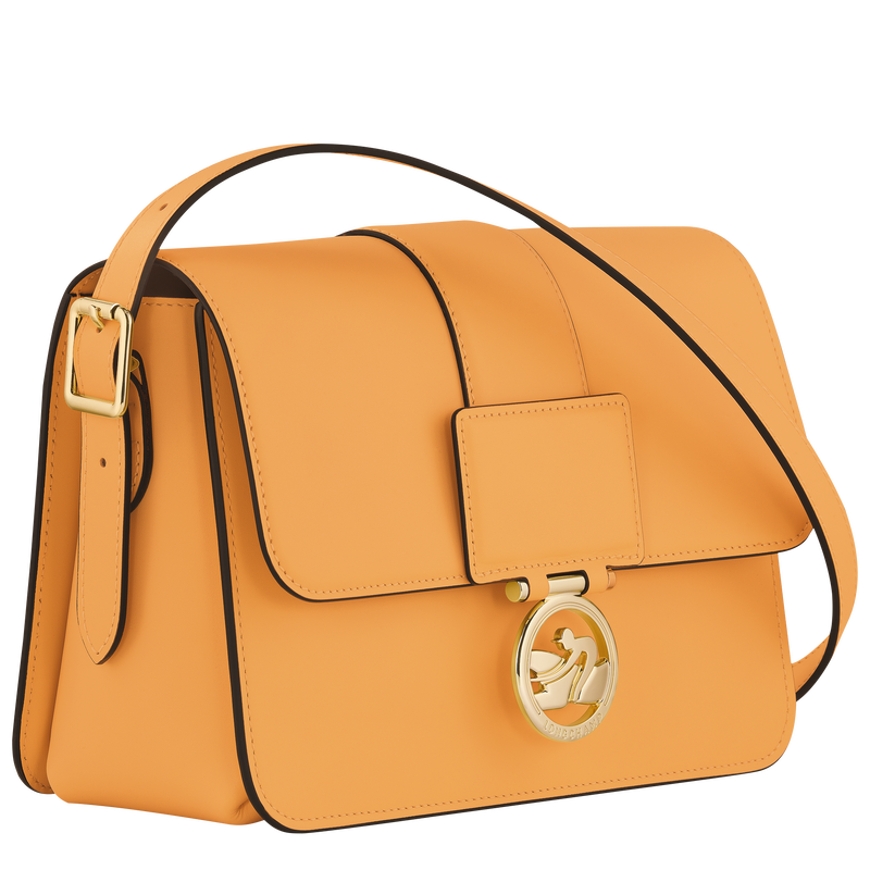 Box-Trot M Crossbody bag , Apricot - Leather  - View 3 of  6