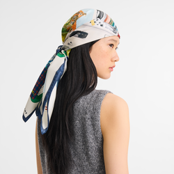L'Echappée belle Silk scarf 90 , Navy - OTHER