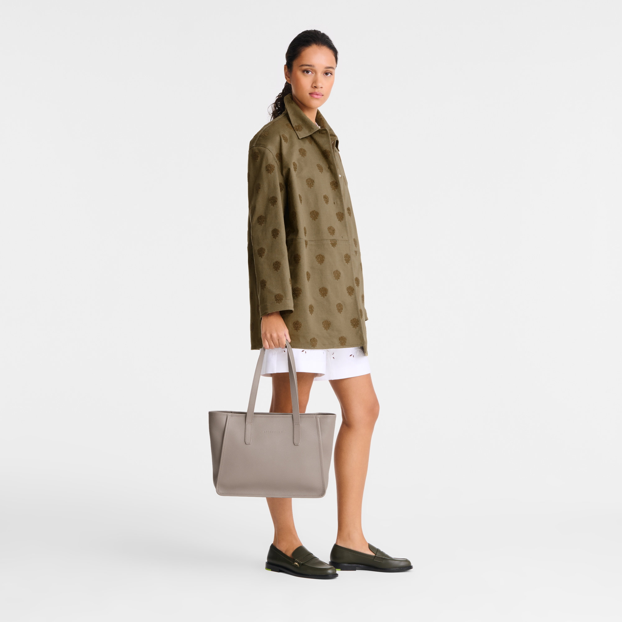 Le Foulonne L Tote bag Turtledove Leather Longchamp AZ