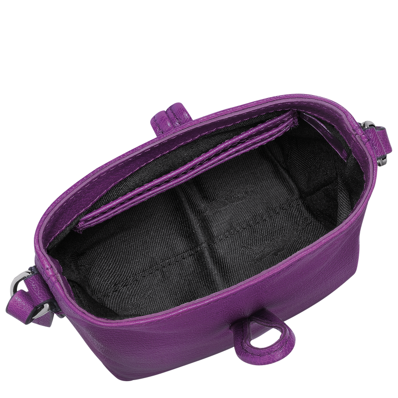Roseau 系列 斜背袋 XS , 紫色 - 皮革  - 查看 4 5