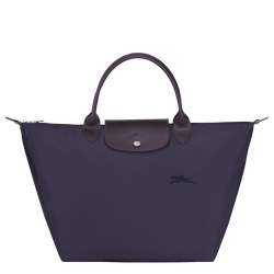 Le Pliage Green M Handbag , Bilberry - Recycled canvas