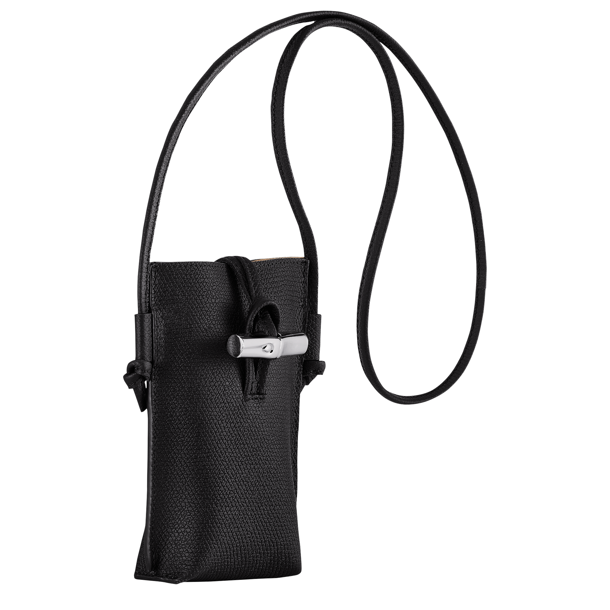 Phone Pouch - Black Leather Handbag