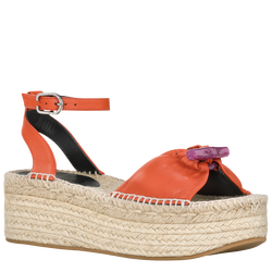 Keilförmige Espadrilles Roseau , Leder - Ockerbraun