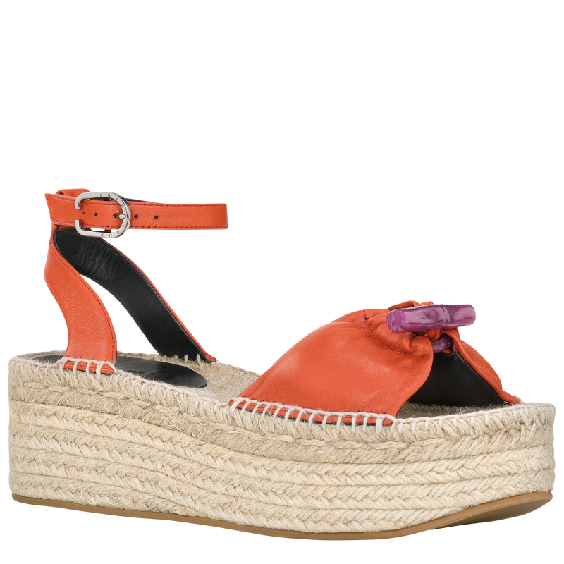 Le Roseau Wedge espadrilles , Sienna - Leather  - View 3 of  4