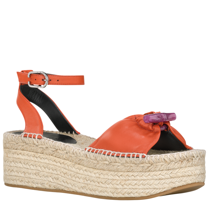 Le Roseau Wedge espadrilles Sienna Leather Longchamp US