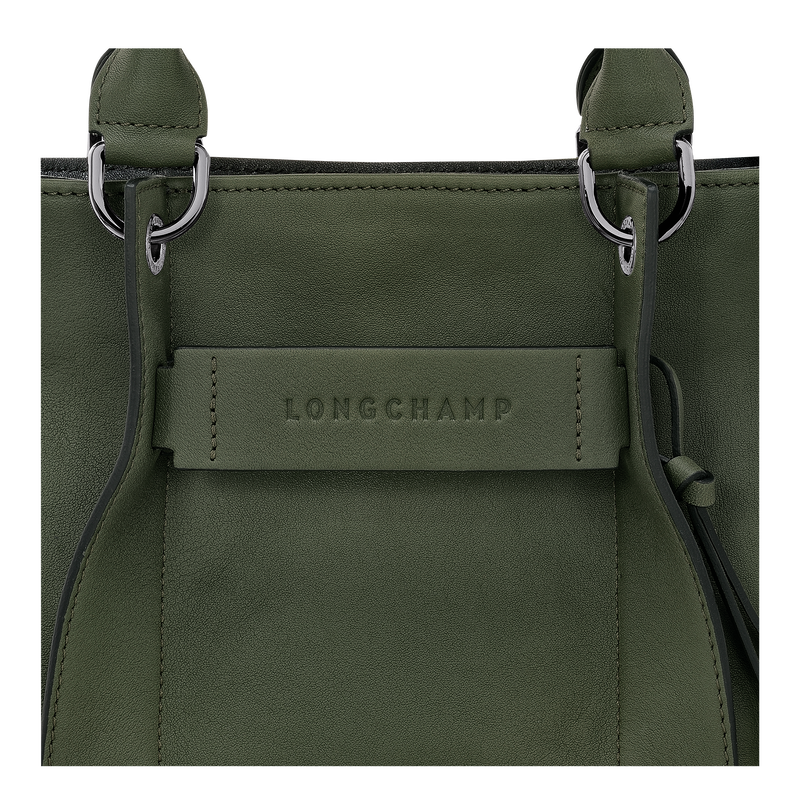 Sac à main S Longchamp 3D , Cuir - Kaki  - Vue 5 de 5