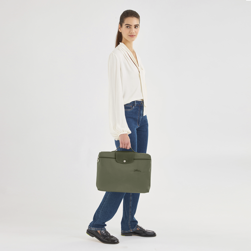 Le Pliage Green S Briefcase , Forest - Recycled canvas - View 2 of 7