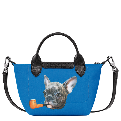 Longchamp x ToiletPaper 手提包 XS , 藍色 - 帆布 - 查看 4 5