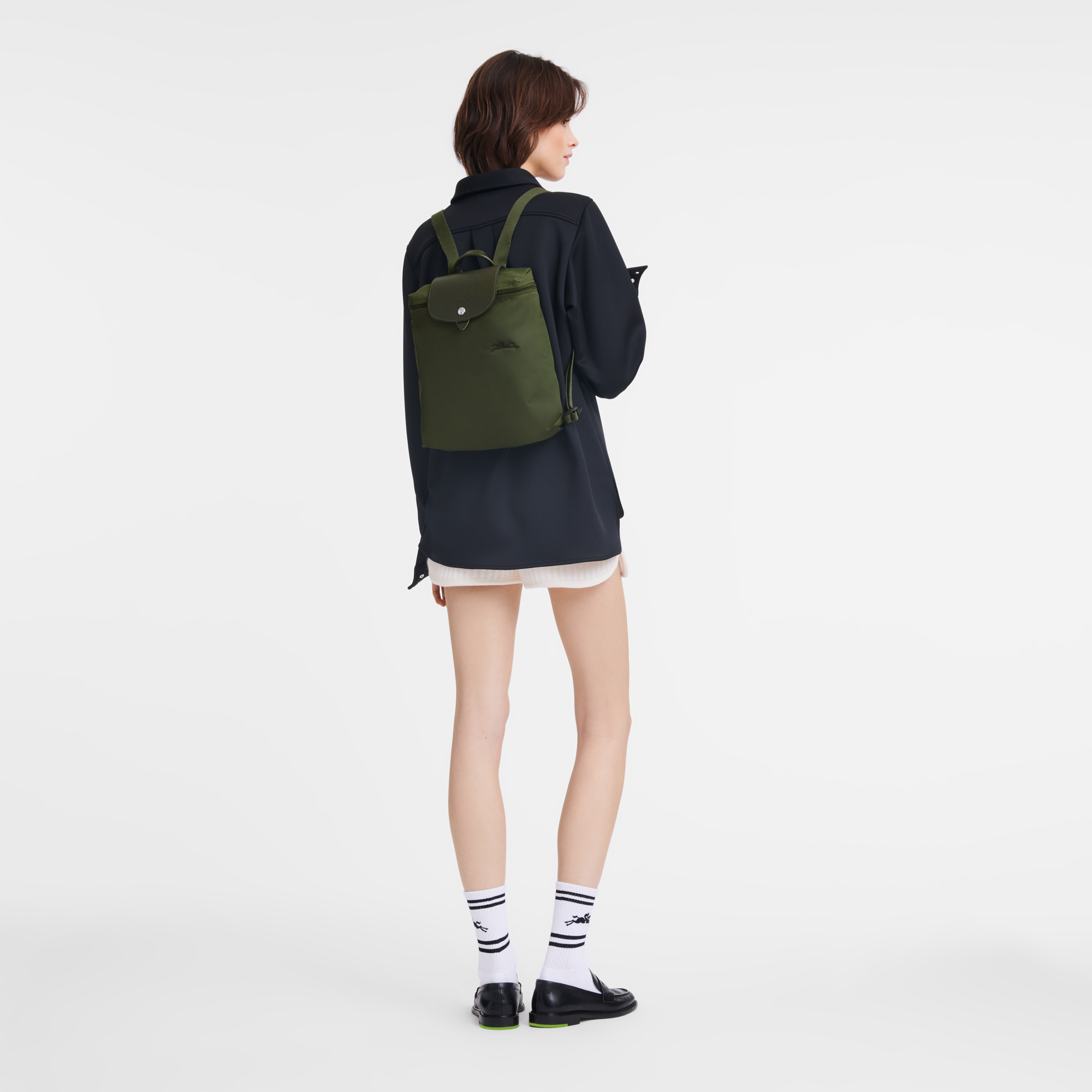 Shop Longchamp Le Pliage Green Mini Backpack