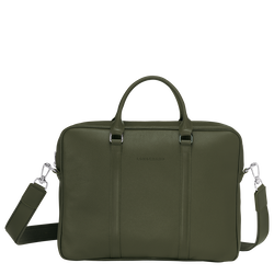 Le Foulonné XS Briefcase , Khaki - Leather