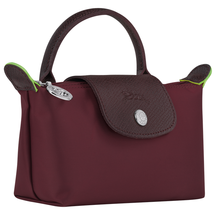 Le Pliage Green Pouch with handle, Burgundy