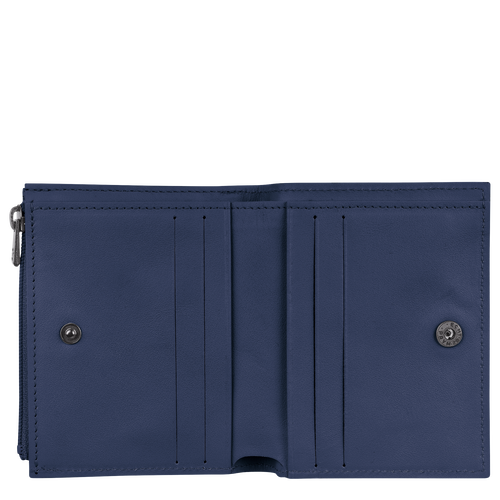 Croco Block Brieftasche im Kompaktformat, Marine