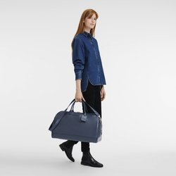 Le Foulonné M Travel bag , Navy - Leather