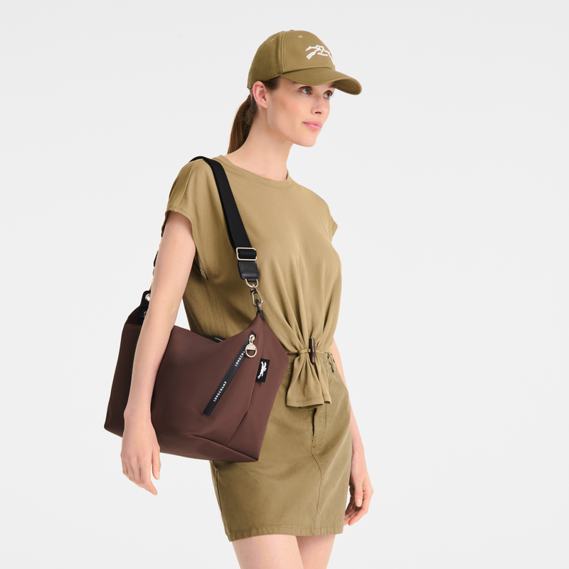 Le Pliage Energy M Crossbody bag , Cocoa - Canvas  - View 2 of  2
