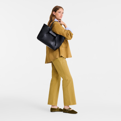 Sac port&eacute; &eacute;paule L Longchamp 3D , Cuir - Noir
