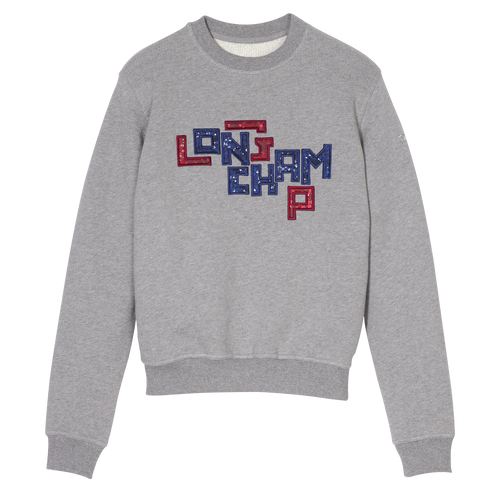 Sweatshirt, E82 Grau/Blumen View 1 of Sweatshirt, E82 Grau/Blumen, hi-res