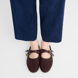 Le Foulonné Ballerinas , Mocha - Leather
