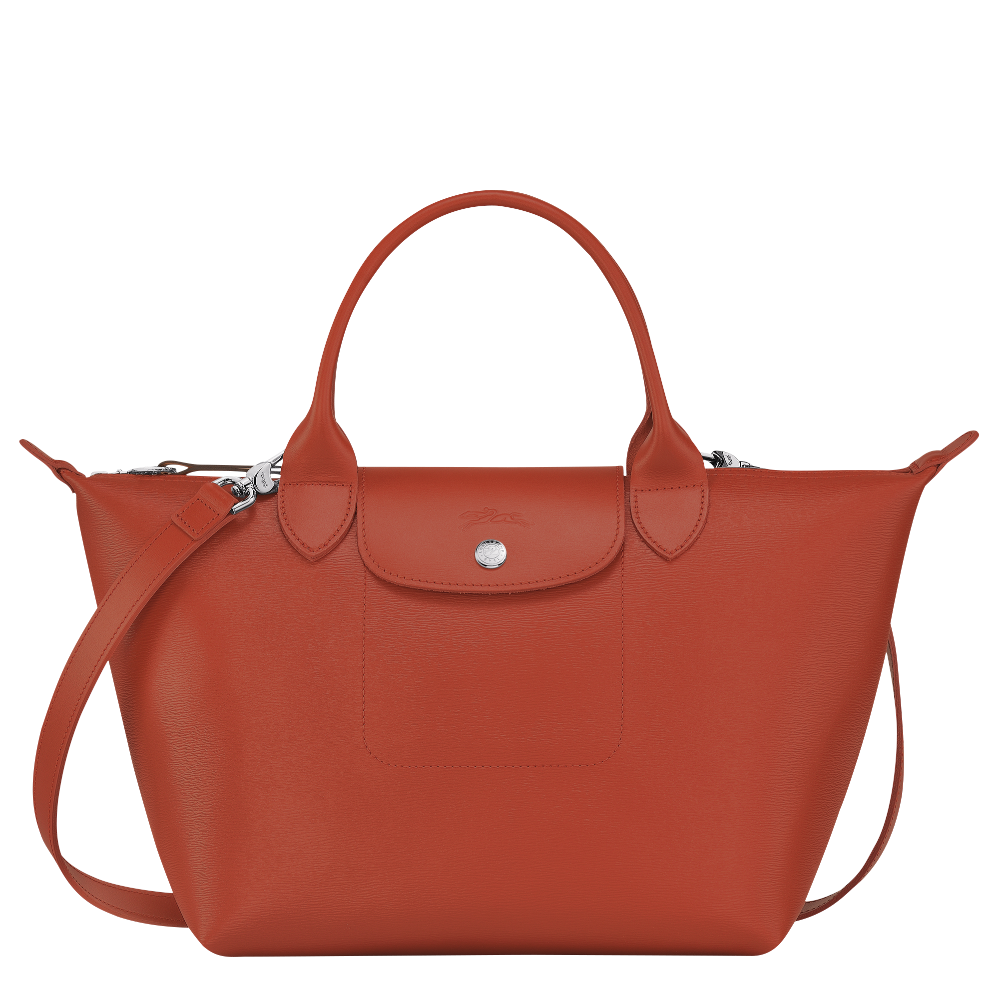 Longchamp Le Cuir Convertible Hobo Bag in Red