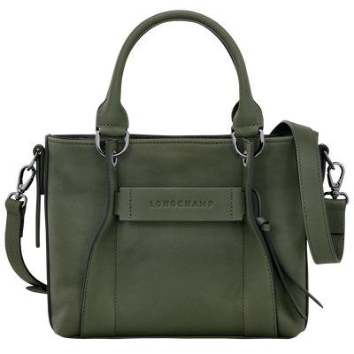Sac &agrave; main S Longchamp 3D , Cuir - Kaki
