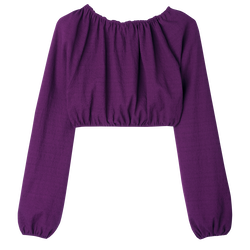 上衣 , 紫色 - 荷葉邊