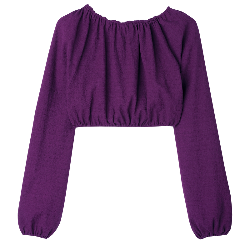上衣 , 紫色 - 荷葉邊  - 查看 1 4