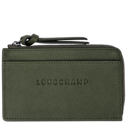 Karten-Etui Longchamp 3D , Leder - Khaki