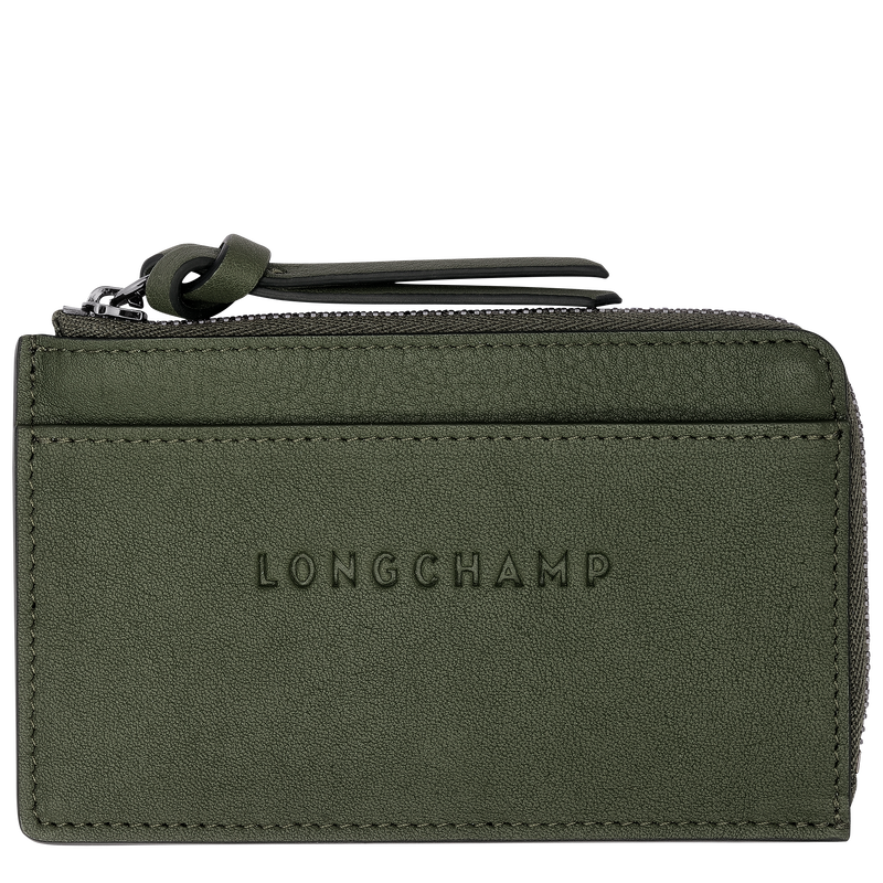 Karten-Etui Longchamp 3D , Leder - Khaki  - Ansicht 1 von 4