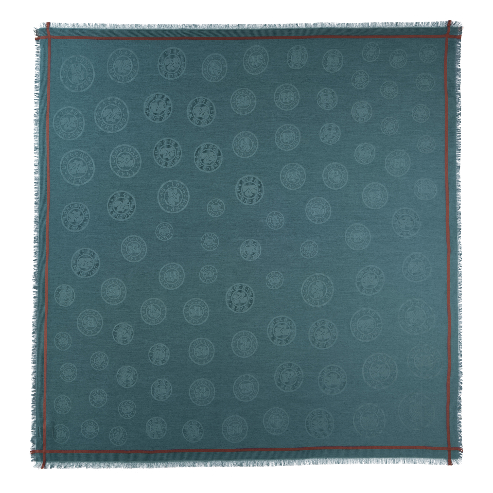 ストール 120X120cm, ピーコック - ビュー 1:
2 - 拡大 ロンシャン メダル ストール 120X120cm, ピーコック
