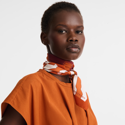 Equestrian Tower Silk scarf 70 , Marmalade - Silk