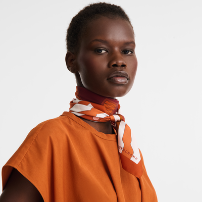 Foulard di seta 70 Torre equestre , Seta - Arancio Marmelade