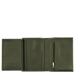 Le Foulonné Wallet , Khaki - Leather