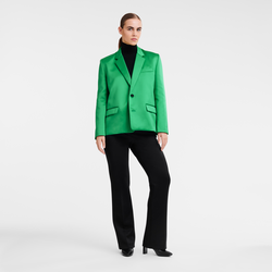 Oversize jacket , Green - Satin