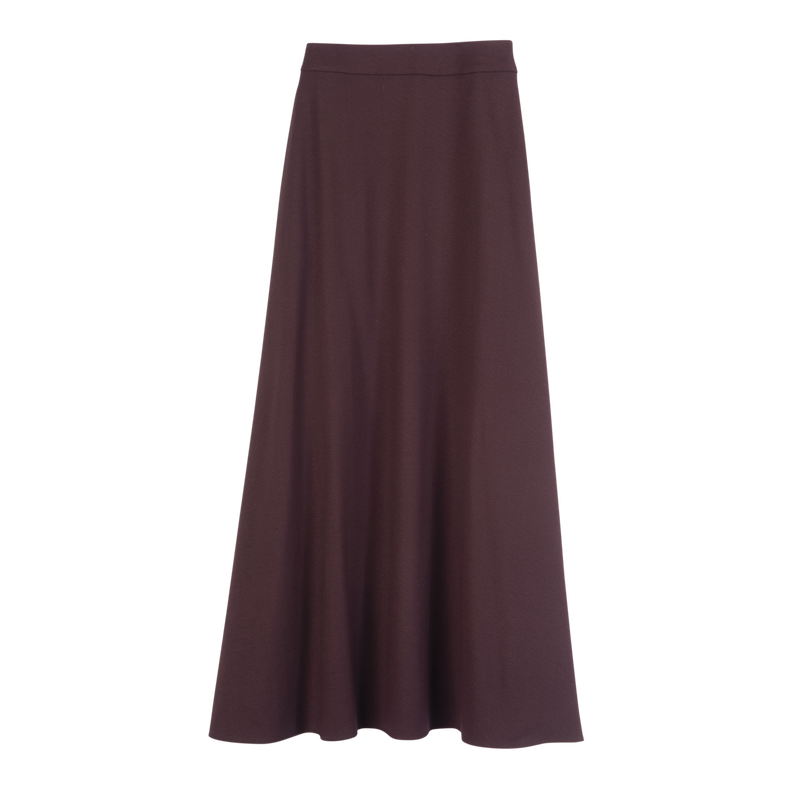 Midi skirt , Burgundy - Crepe  - View 1 of  4