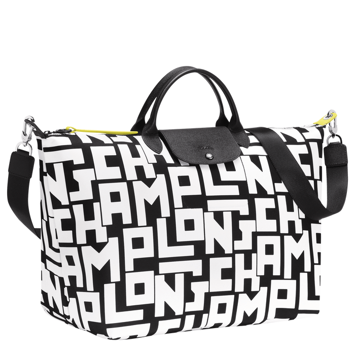 Le Pliage LGP Travel bag L, Black/White