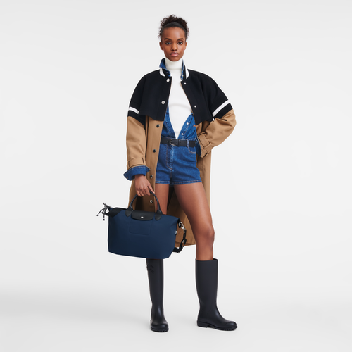 Le Pliage Energy L Handbag , Navy - Recycled canvas - View 2 of  5