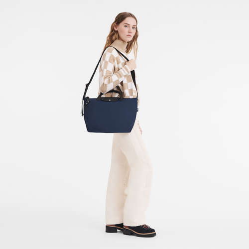 Le Pliage Energy L Handbag , Navy - Recycled canvas - View 2 of  5