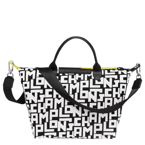 Le Pliage LGP L Handbag , Black/White - Canvas - View 4 of 4