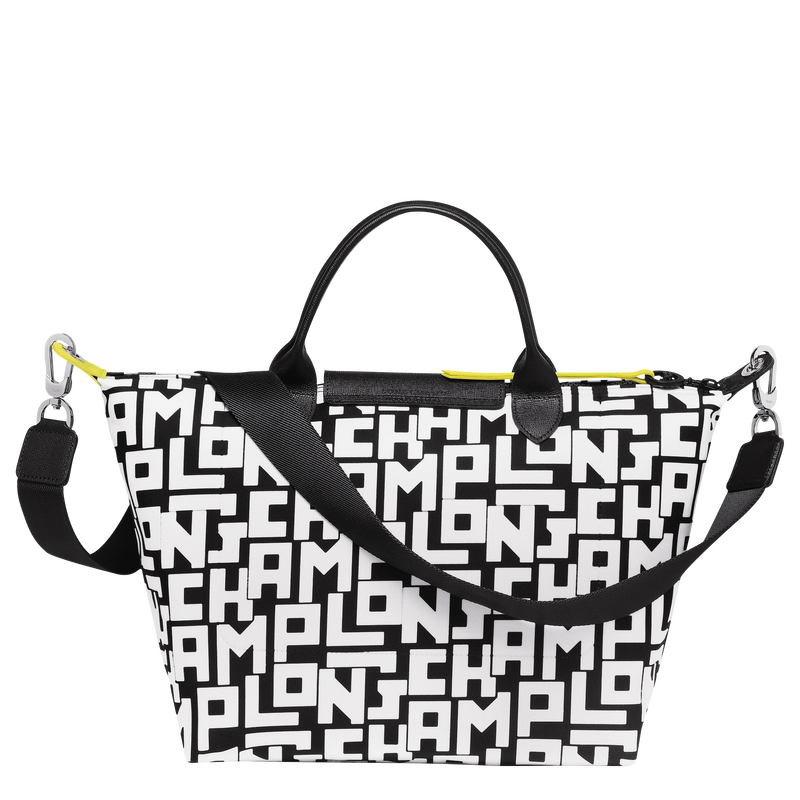 Le Pliage LGP L Handbag , Black/White - Canvas  - View 4 of 4