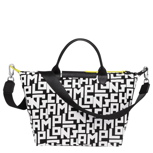 Le Pliage LGP L Handbag , Black/White - Canvas - View 4 of  4