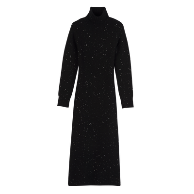 Robe longue , Maille - Noir