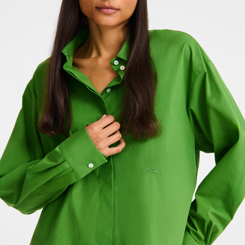 Shirt , Matcha - Cotton poplin  - View 4 of  5