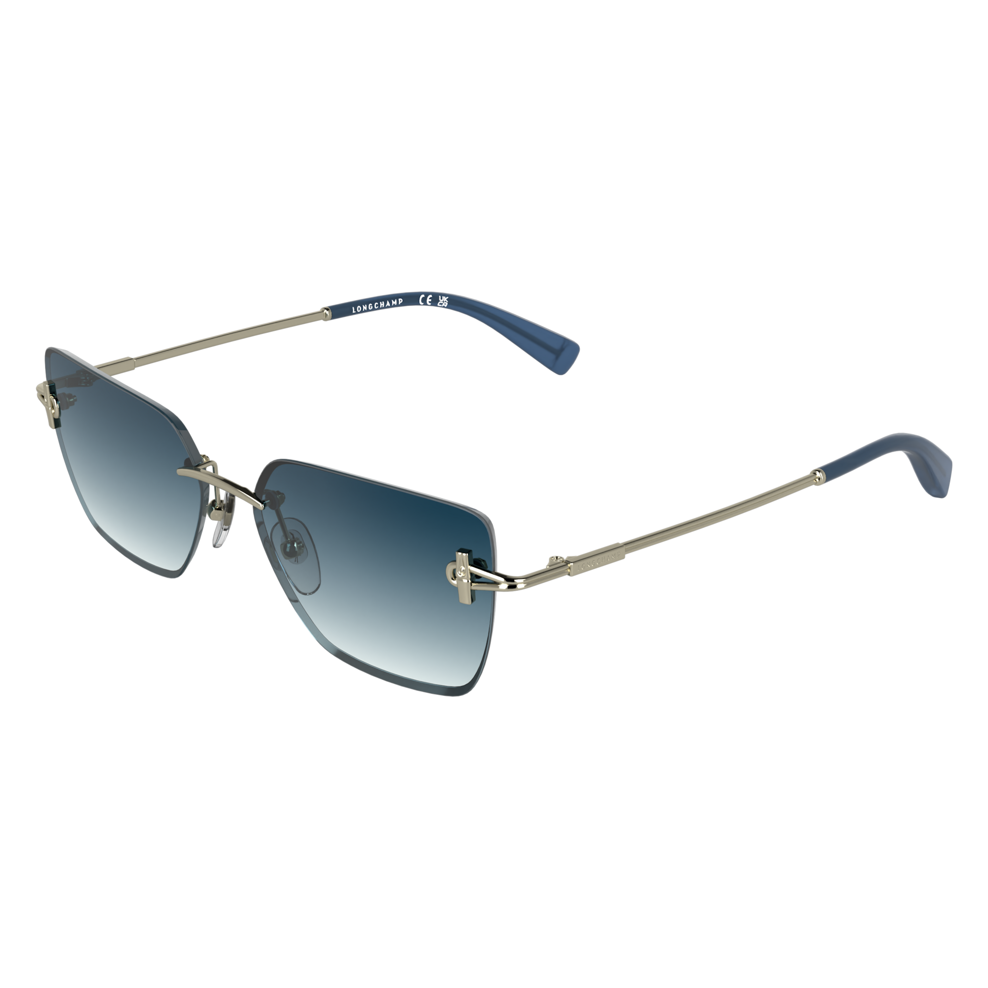 null Sunglasses, Gold/Blue