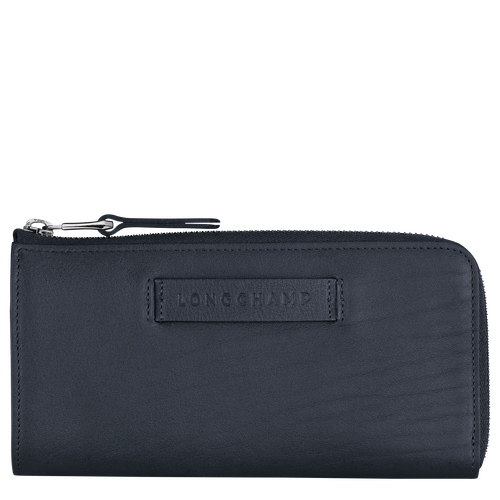 Longchamp 3D Long wallet with zip around, Midnight blue