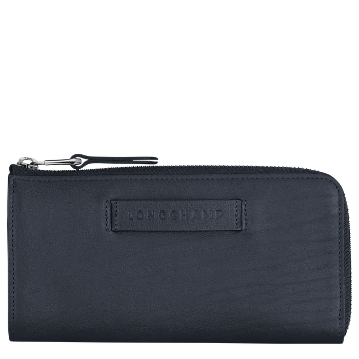 Longchamp 3D Long wallet with zip around, Midnight blue