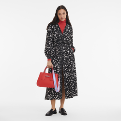 Roseau M Handbag , Red - Leather