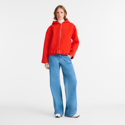 Jacket , Red - Wool broadcloth