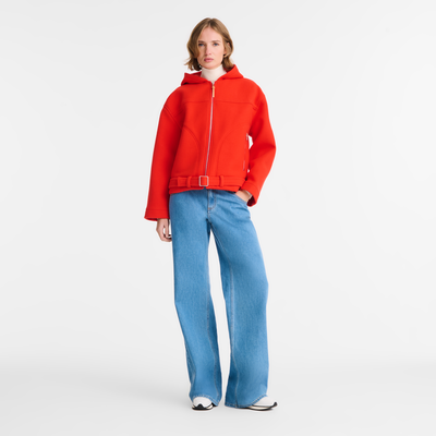 Jacke , Wollstoff - Rot